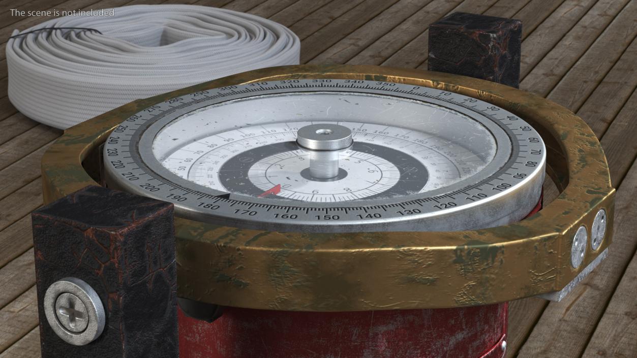 3D model Old Ship Compass Red