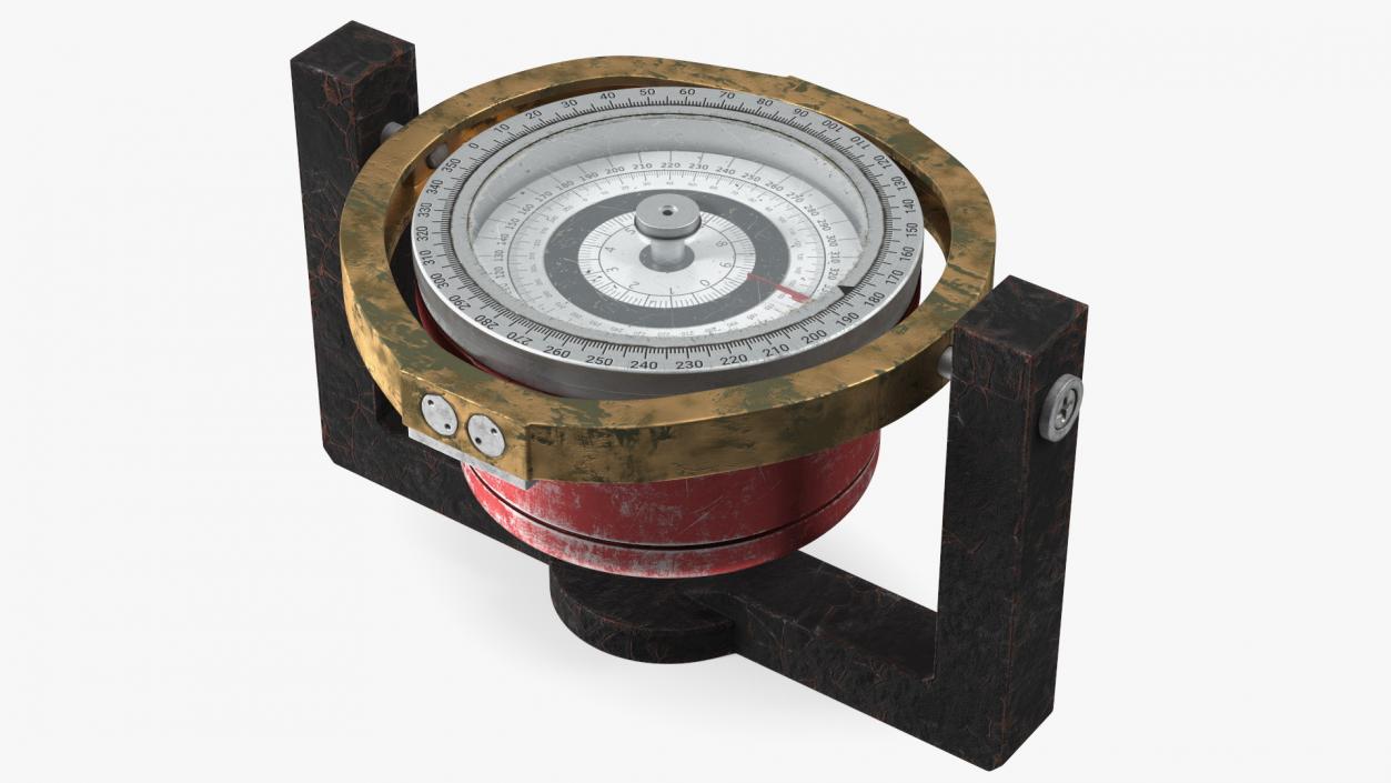 3D model Old Ship Compass Red