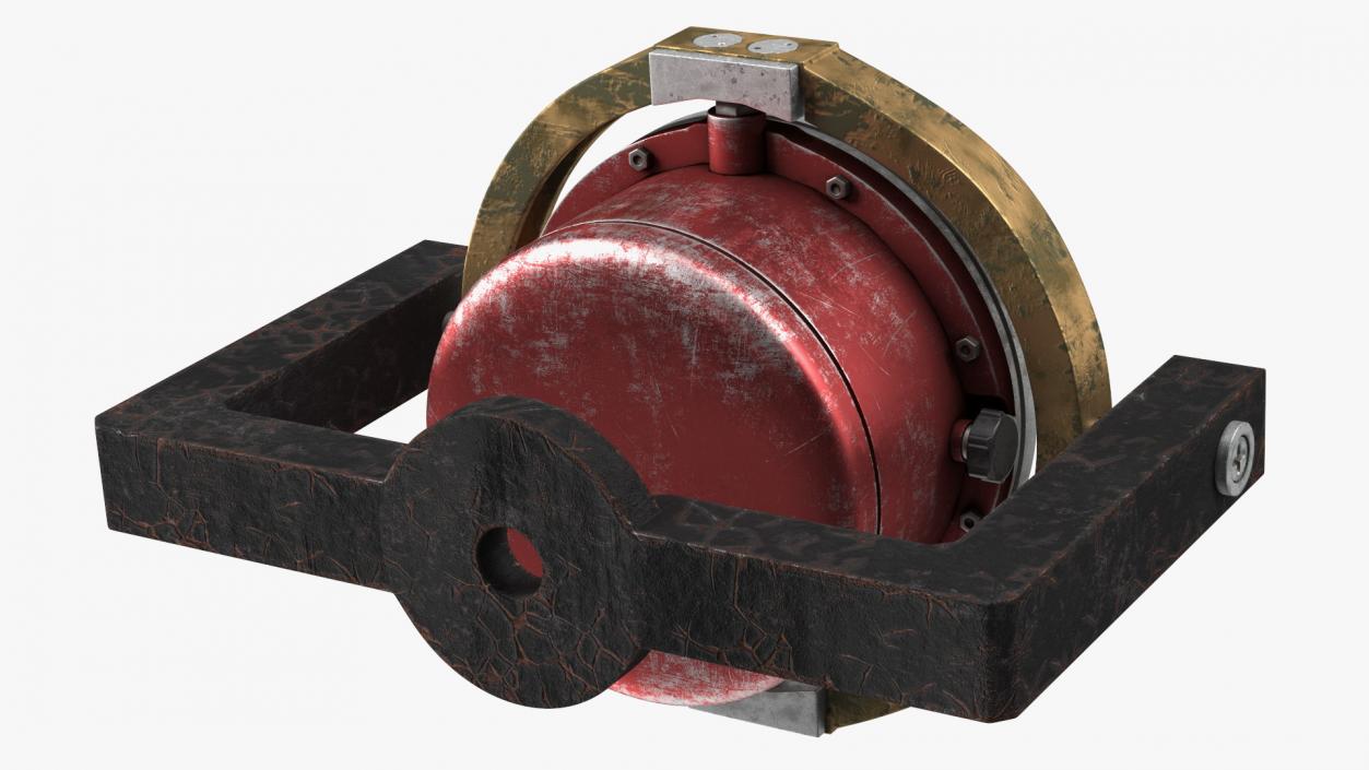 3D model Old Ship Compass Red