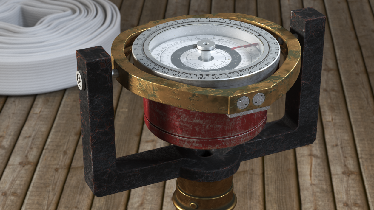 3D model Old Ship Compass Red