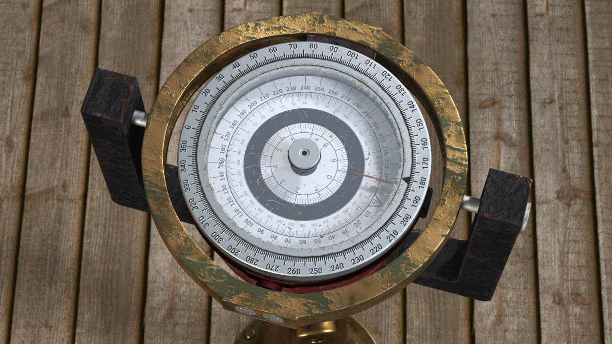 3D model Old Ship Compass Red