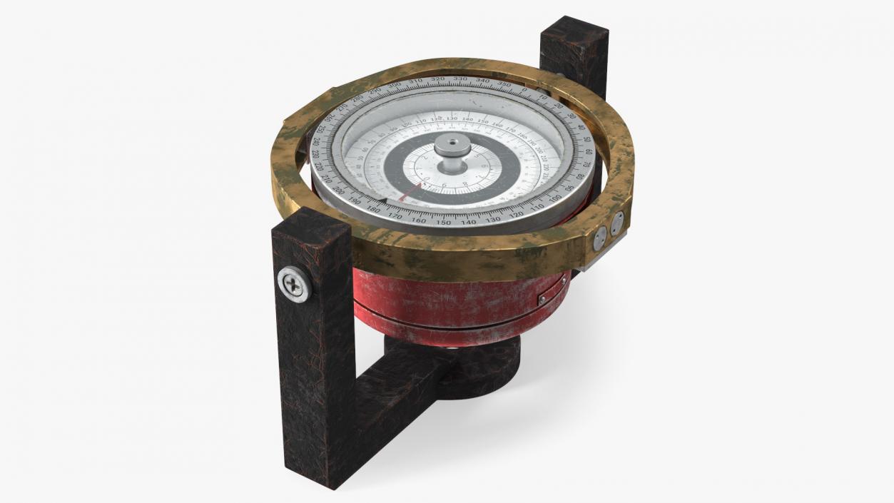 3D model Old Ship Compass Red