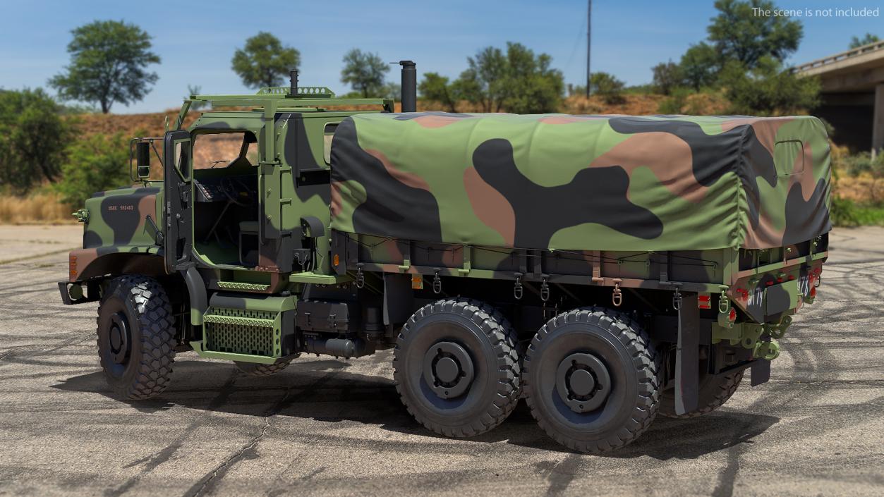 OshKosh MTVR MK23 with Tent Rigged 3D model