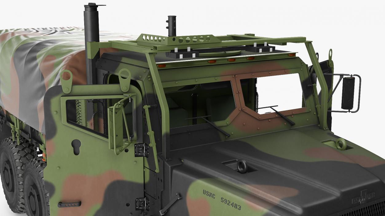 OshKosh MTVR MK23 with Tent Rigged 3D model