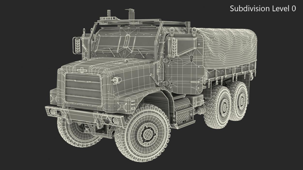 OshKosh MTVR MK23 with Tent Rigged 3D model