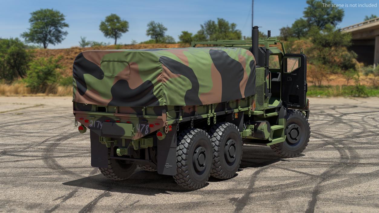 OshKosh MTVR MK23 with Tent Rigged 3D model