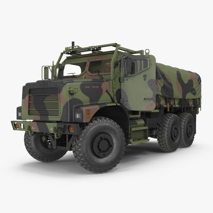 OshKosh MTVR MK23 with Tent Rigged 3D model