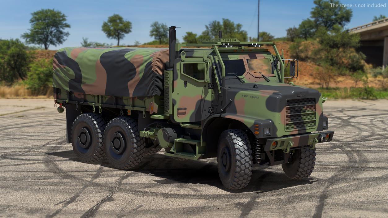 OshKosh MTVR MK23 with Tent Rigged 3D model