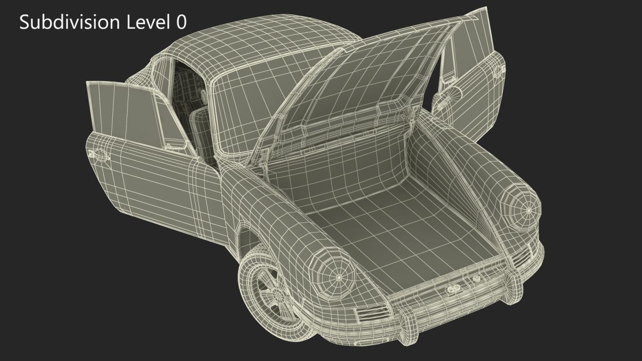 White Porsche 911 1968 Rigged 3D model