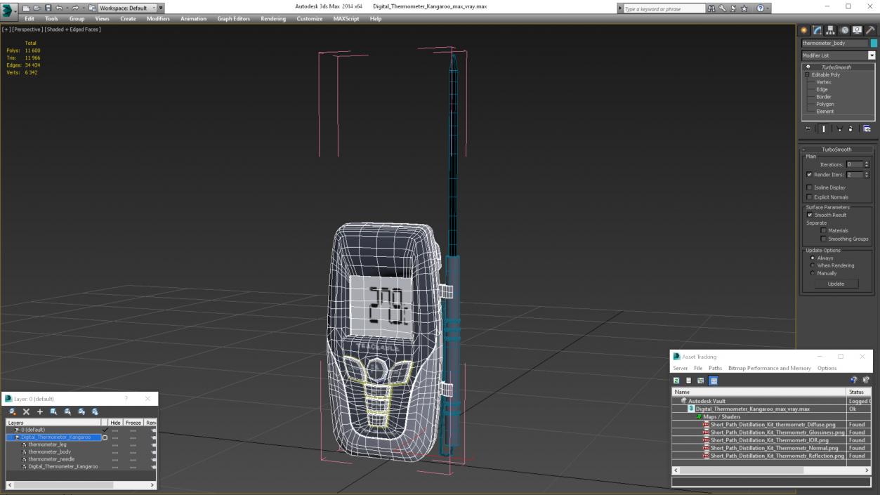 3D Digital Thermometer Kangaroo model