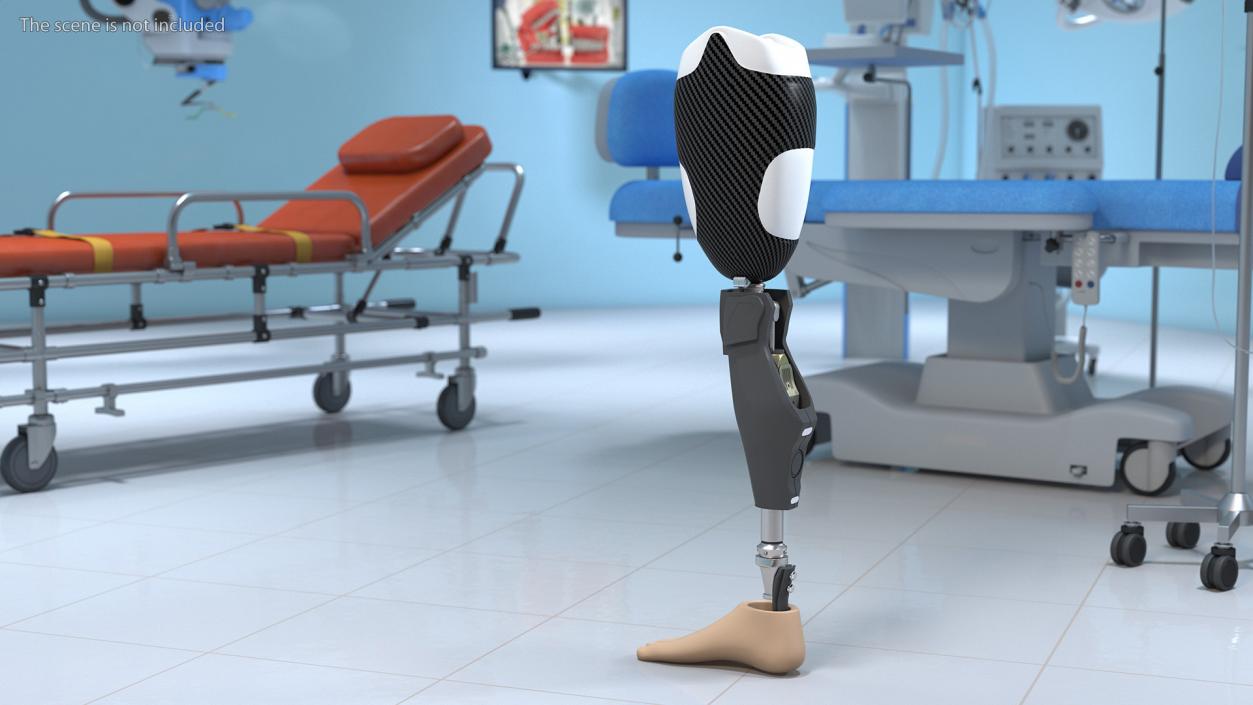 3D model Man Wearing Lower Limb Prosthesis Rigged