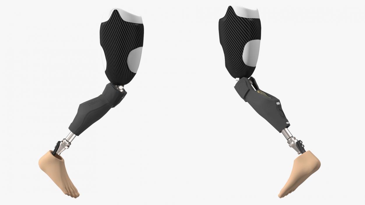 3D model Man Wearing Lower Limb Prosthesis Rigged