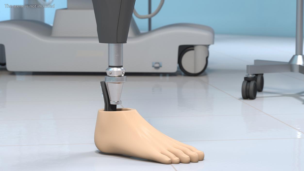 3D model Man Wearing Lower Limb Prosthesis Rigged