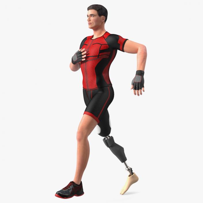 3D model Man Wearing Lower Limb Prosthesis Rigged