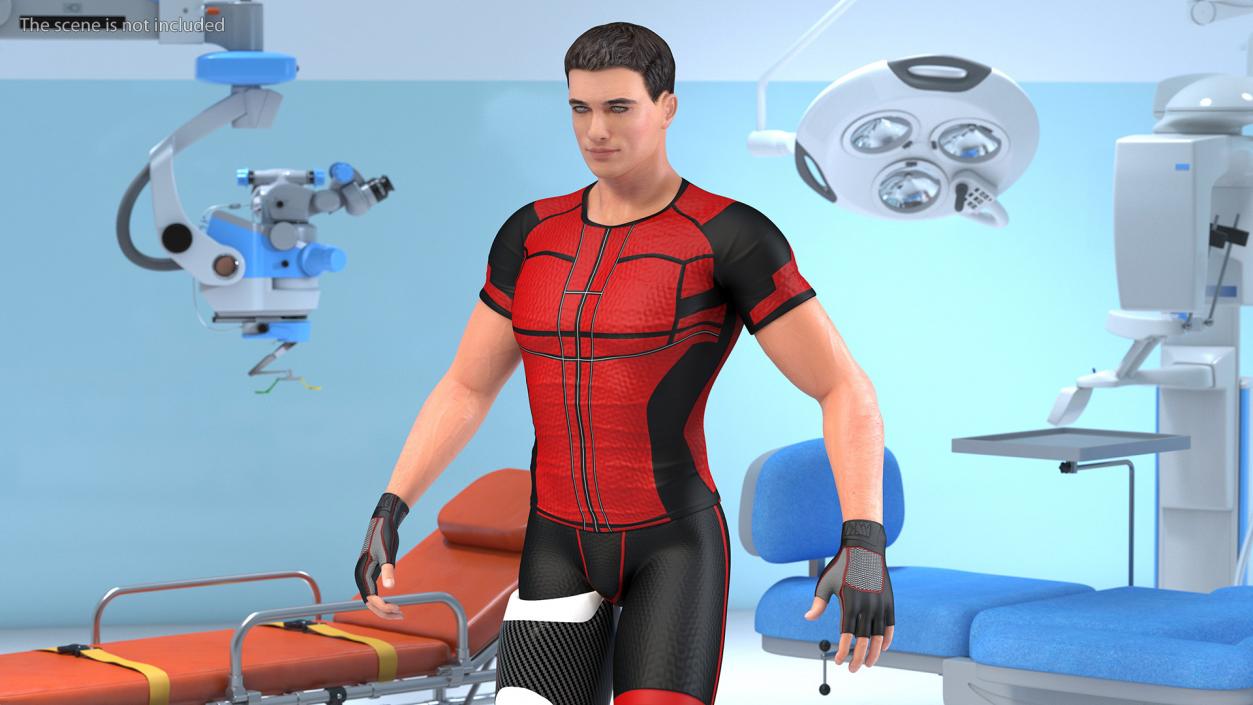 3D model Man Wearing Lower Limb Prosthesis Rigged