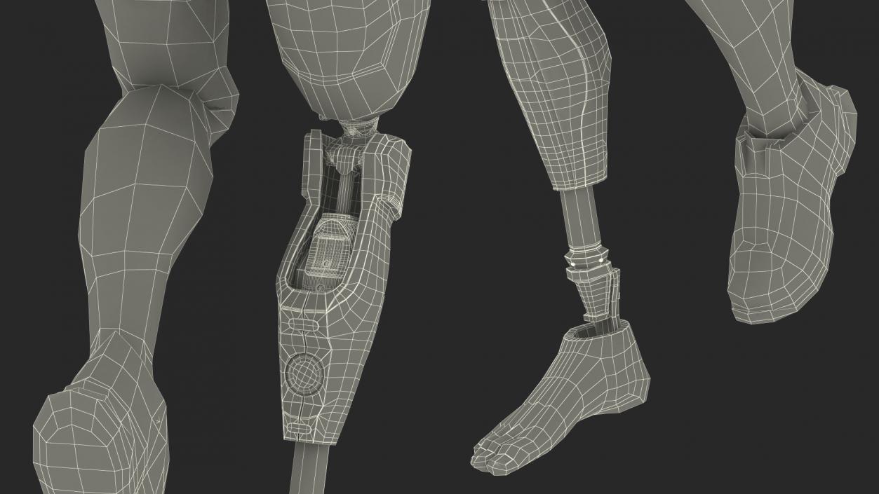 3D model Man Wearing Lower Limb Prosthesis Rigged