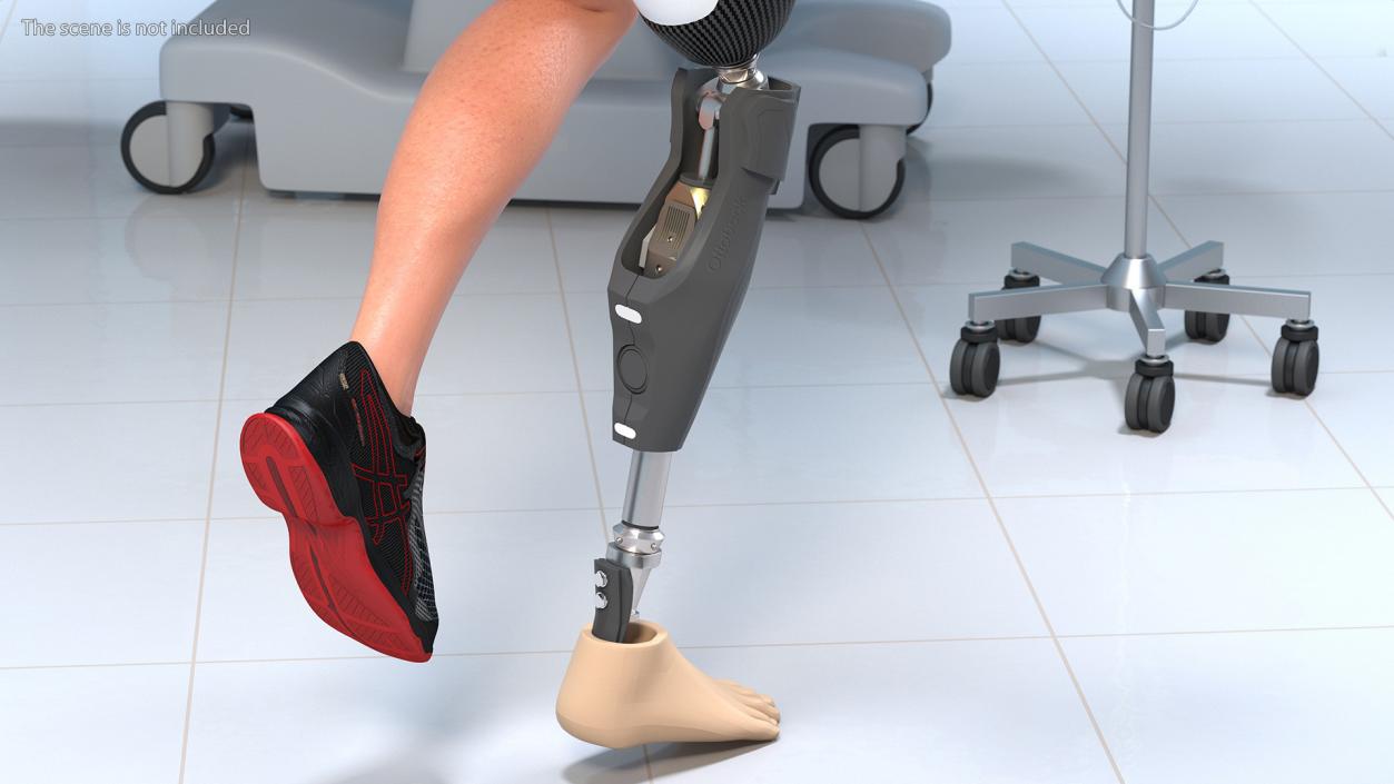 3D model Man Wearing Lower Limb Prosthesis Rigged