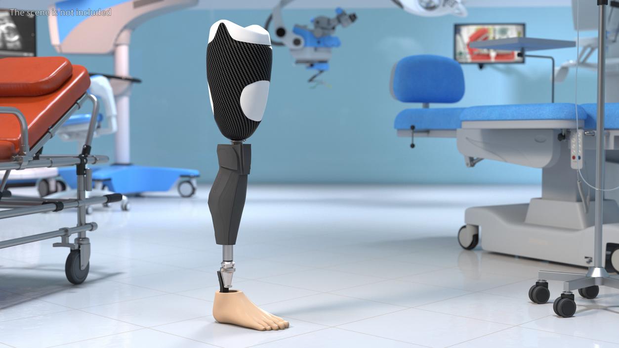 3D model Man Wearing Lower Limb Prosthesis Rigged