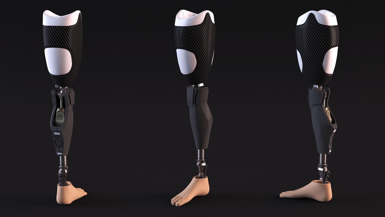 3D model Man Wearing Lower Limb Prosthesis Rigged