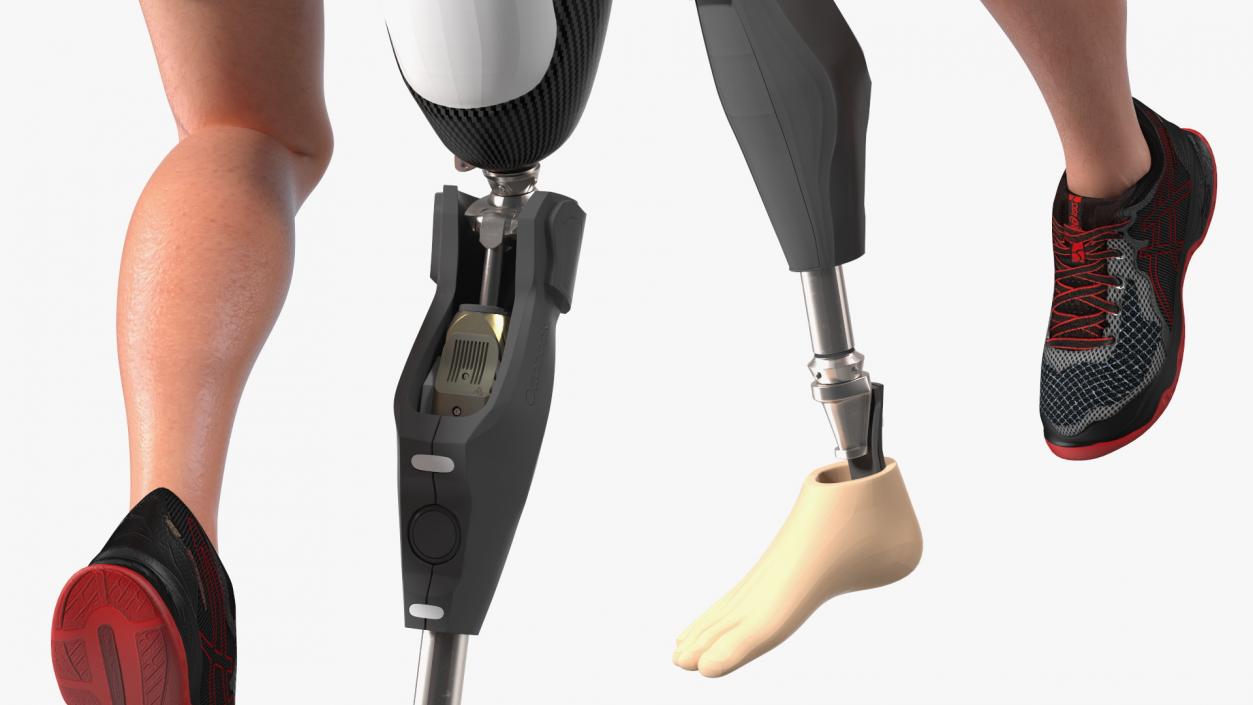 3D model Man Wearing Lower Limb Prosthesis Rigged