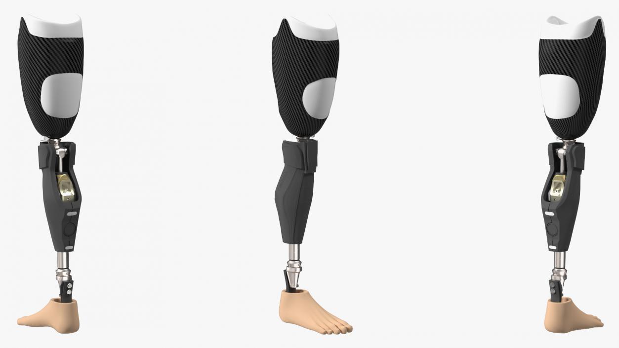 3D model Man Wearing Lower Limb Prosthesis Rigged