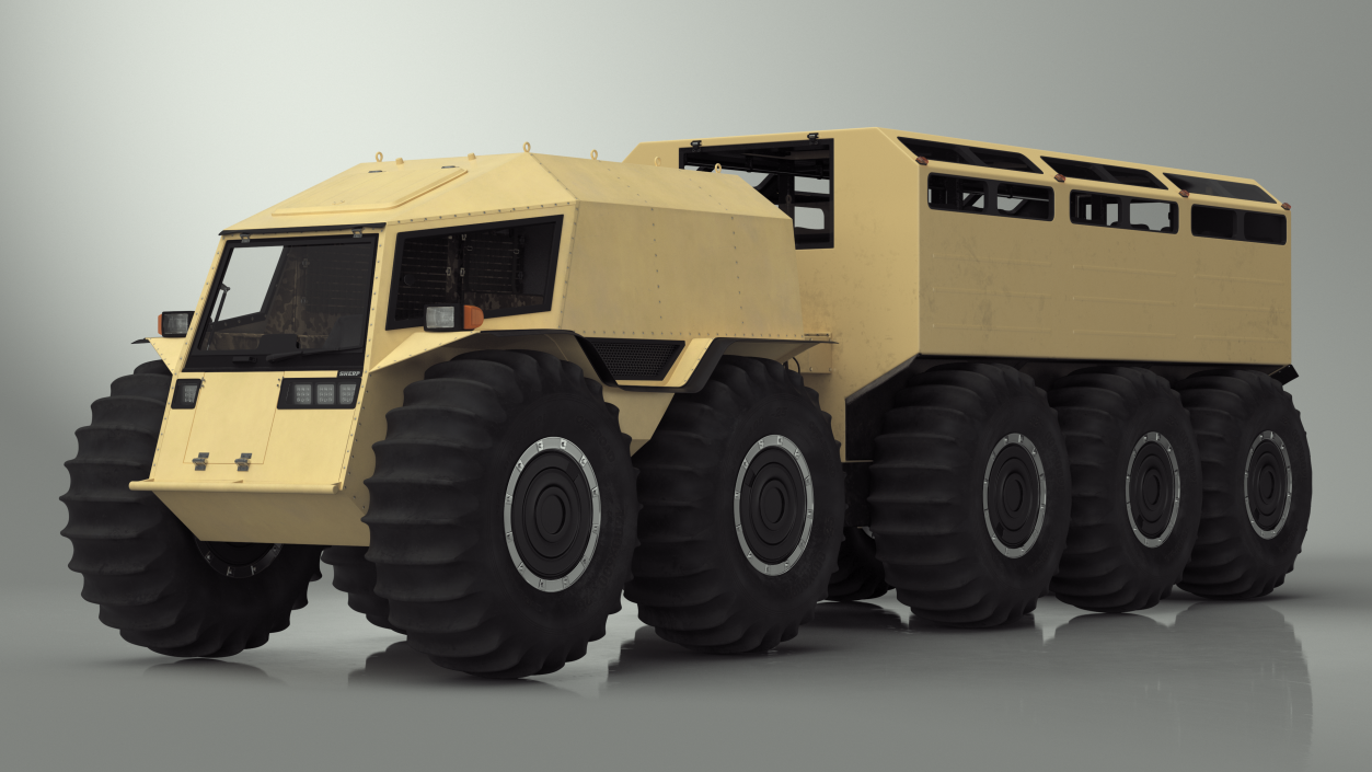 3D Sherp ATV with Trailer Beige model