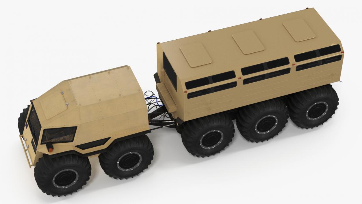 3D Sherp ATV with Trailer Beige model