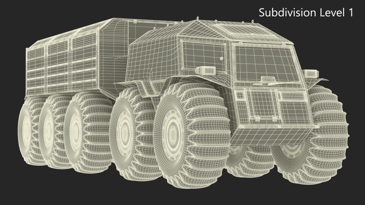 3D Sherp ATV with Trailer Beige model