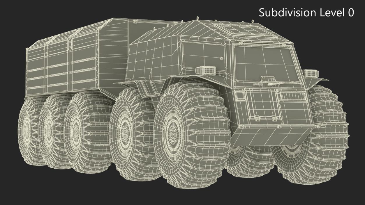 3D Sherp ATV with Trailer Beige model