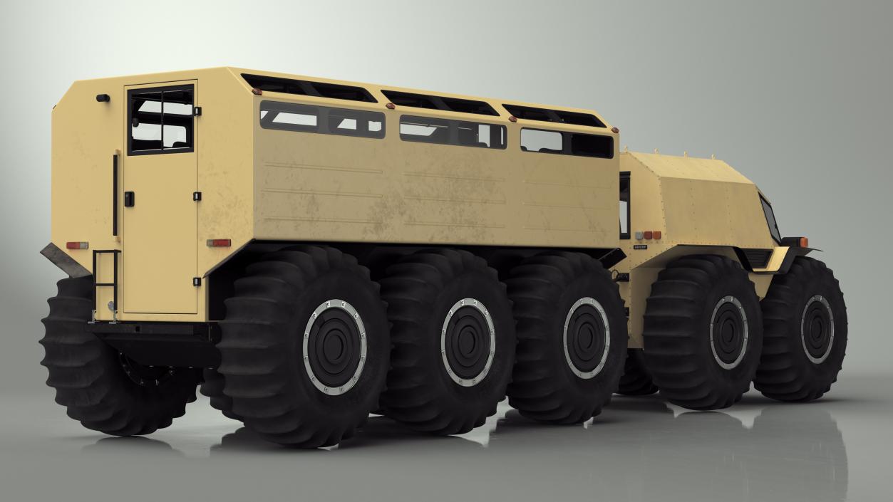 3D Sherp ATV with Trailer Beige model