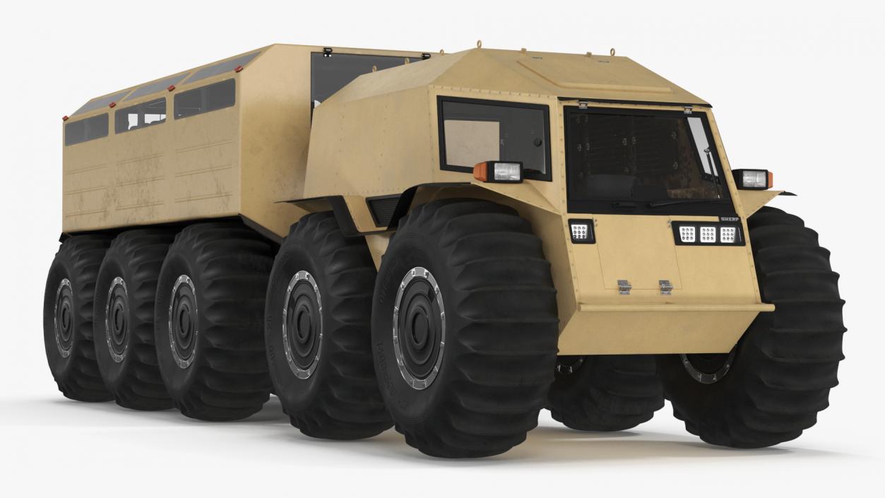 3D Sherp ATV with Trailer Beige model