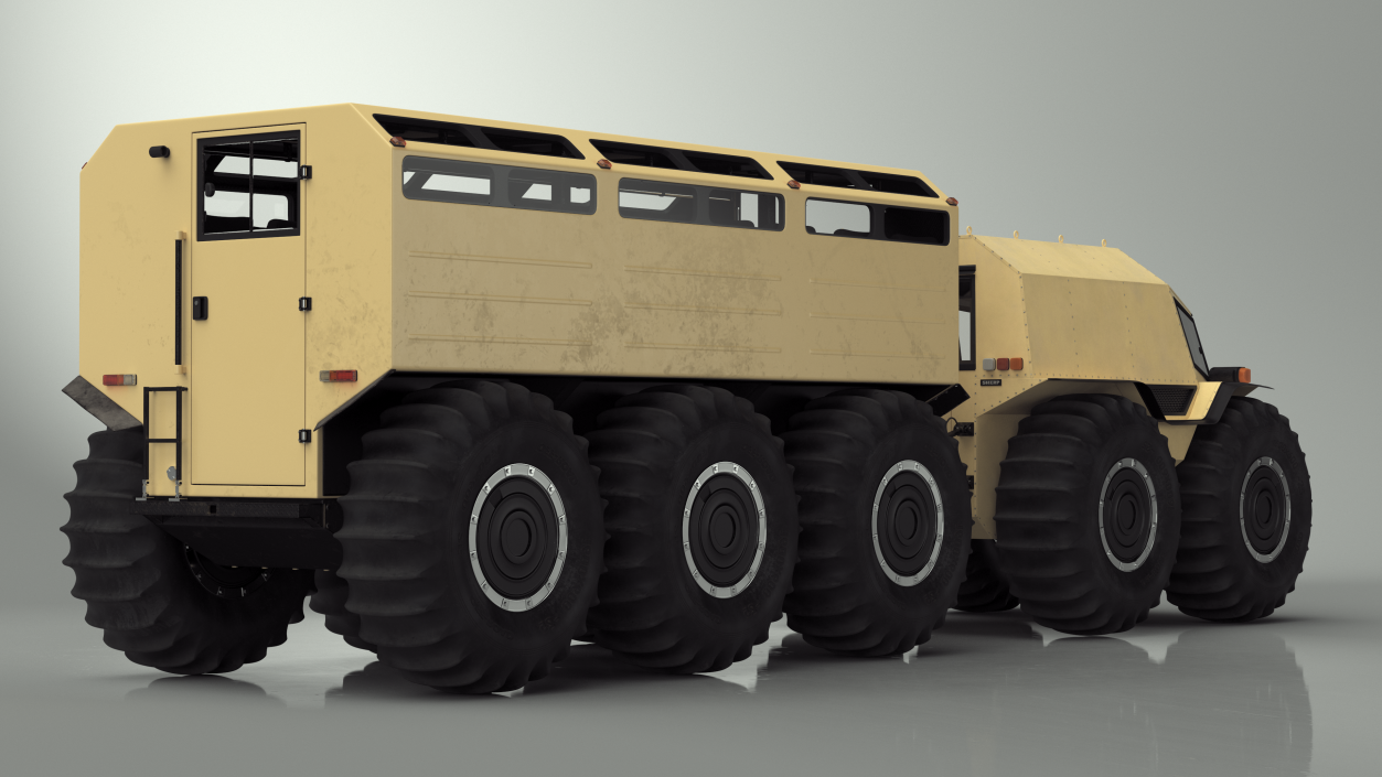 3D Sherp ATV with Trailer Beige model