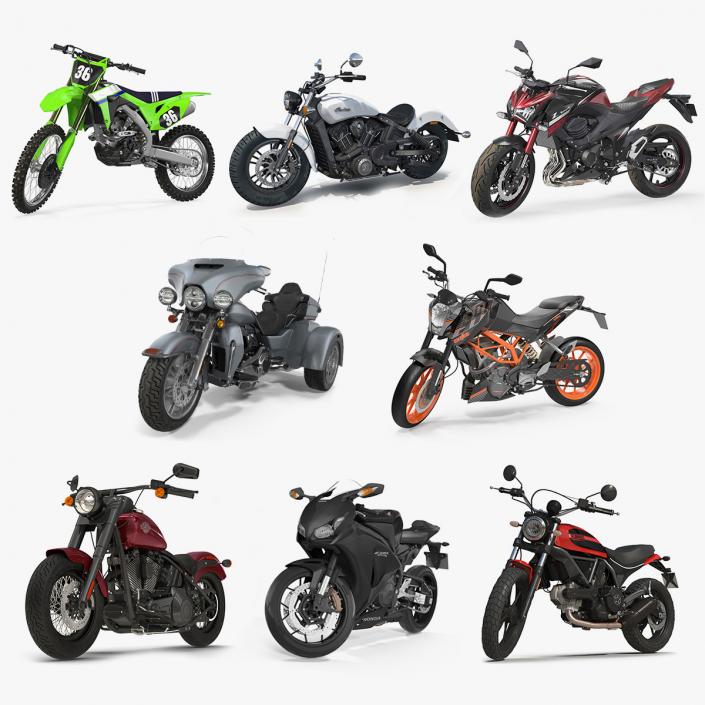 3D Rigged Motorcycles Collection 2