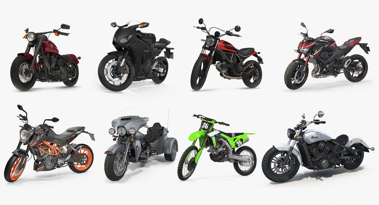 3D Rigged Motorcycles Collection 2