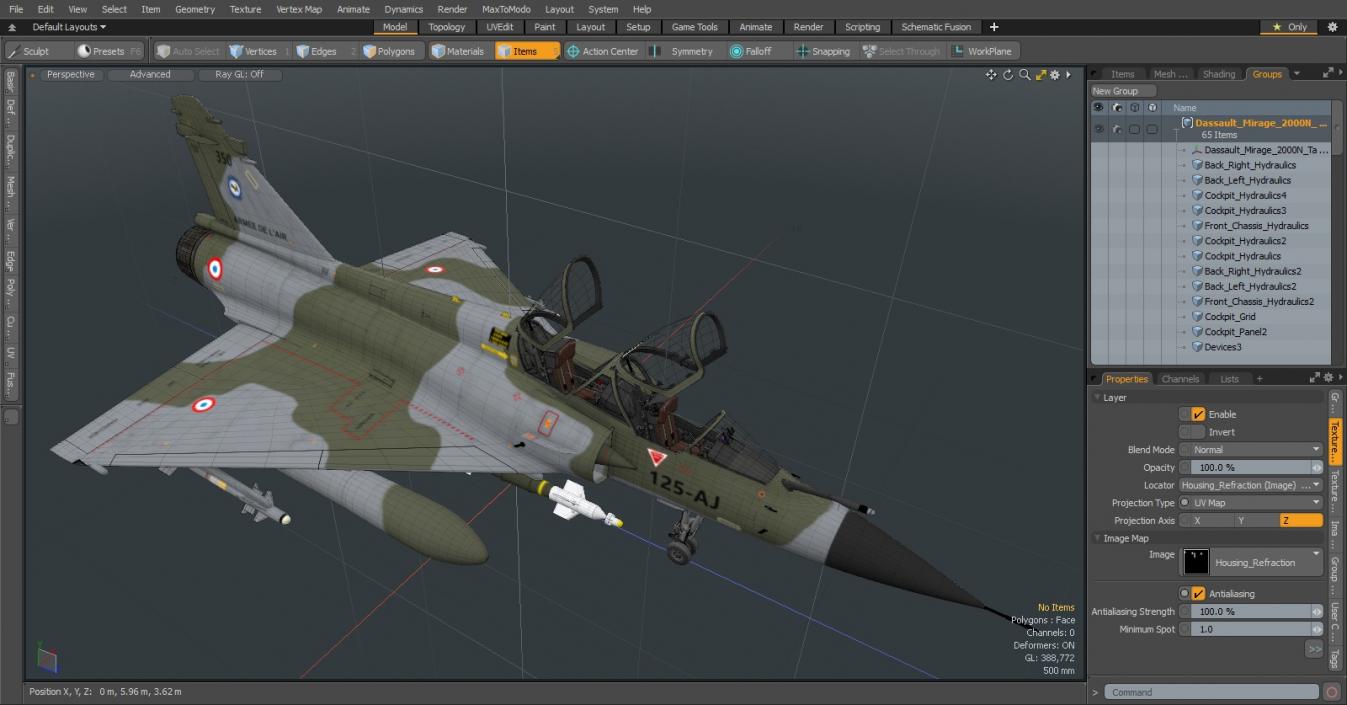 Dassault Mirage 2000N Tactical Bomber with Armament Camouflage 3D