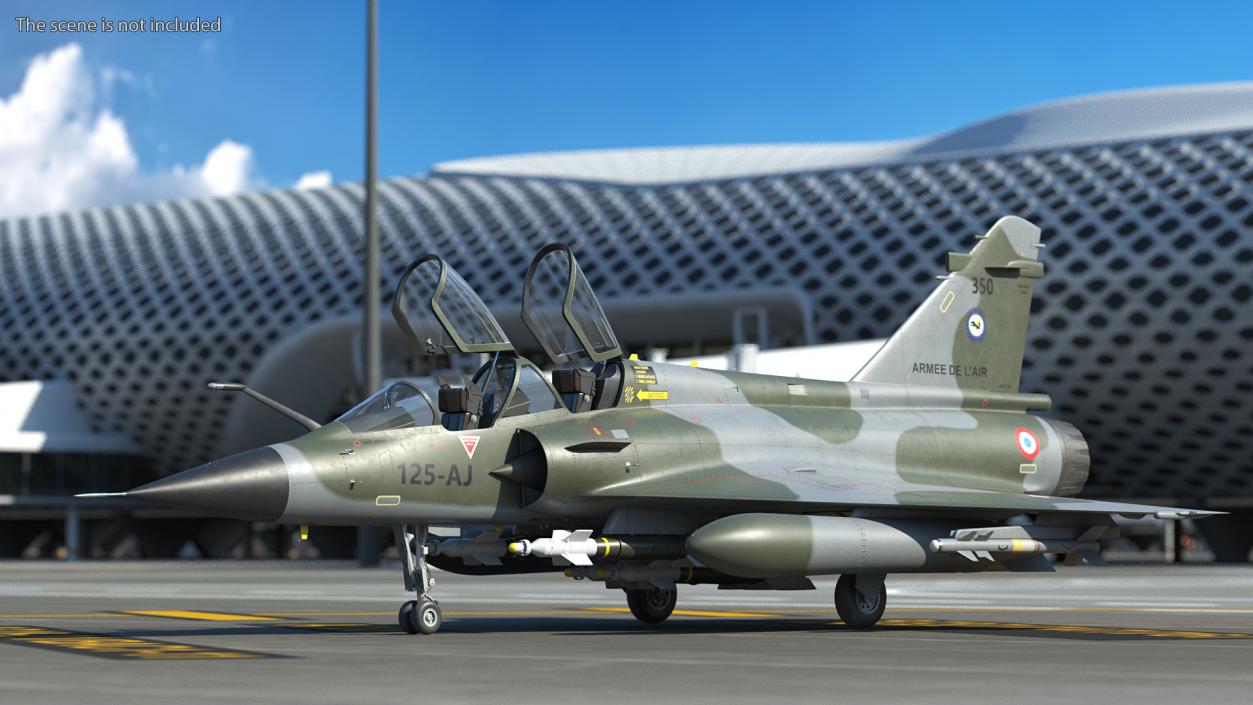 Dassault Mirage 2000N Tactical Bomber with Armament Camouflage 3D