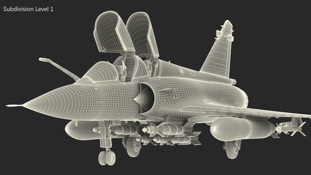 Dassault Mirage 2000N Tactical Bomber with Armament Camouflage 3D