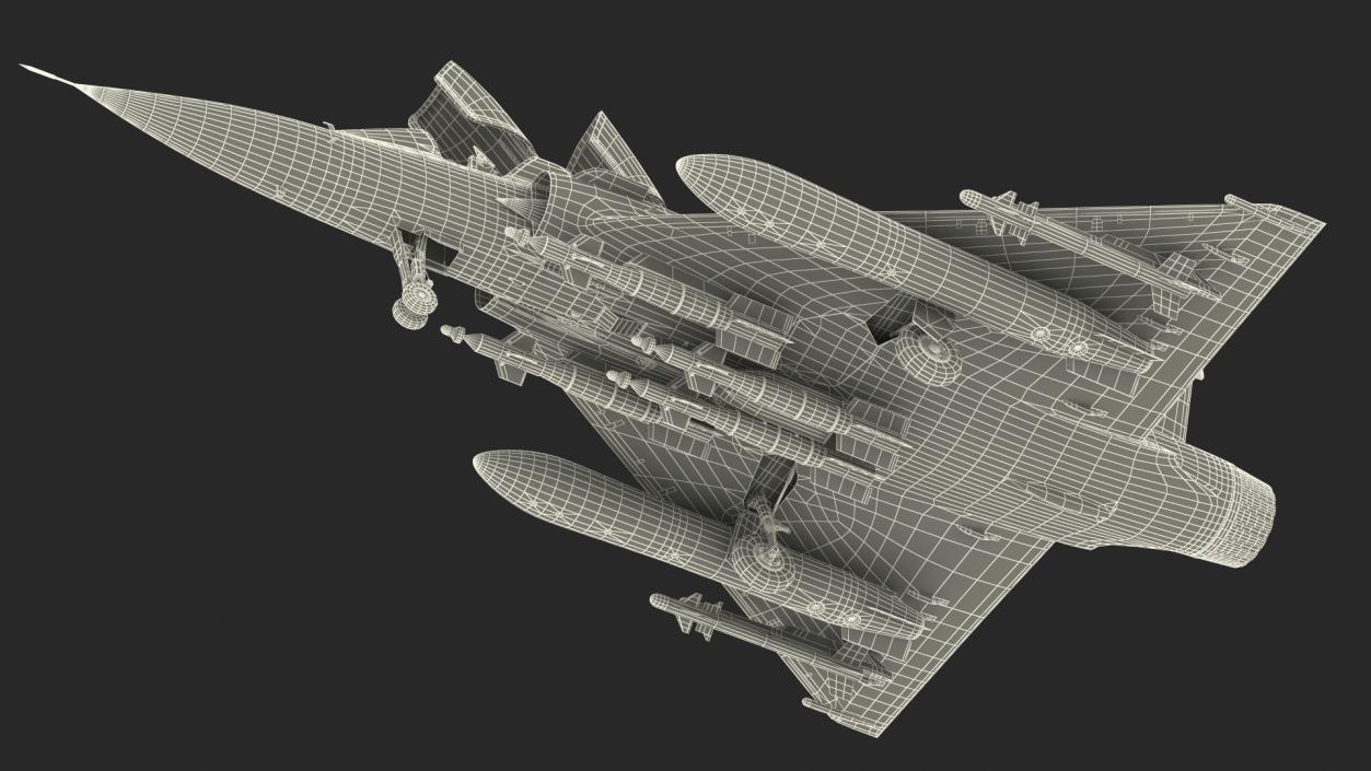 Dassault Mirage 2000N Tactical Bomber with Armament Camouflage 3D