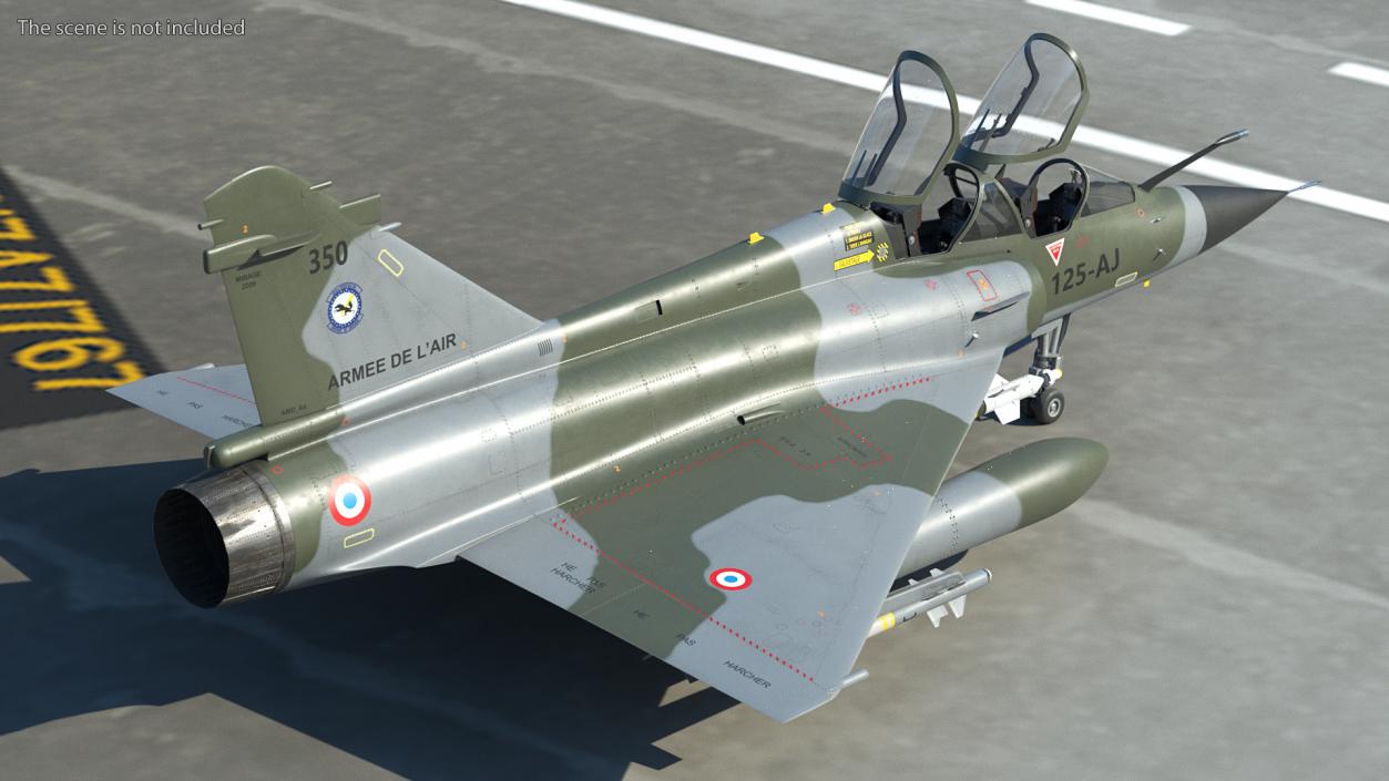 Dassault Mirage 2000N Tactical Bomber with Armament Camouflage 3D