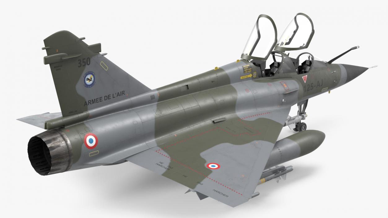 Dassault Mirage 2000N Tactical Bomber with Armament Camouflage 3D