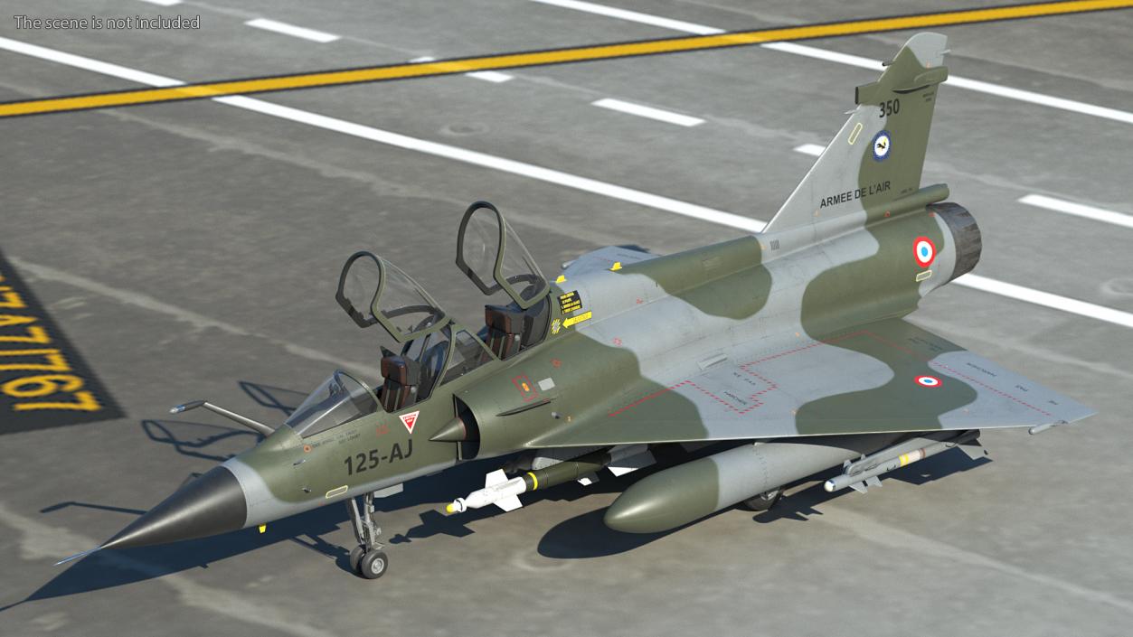 Dassault Mirage 2000N Tactical Bomber with Armament Camouflage 3D