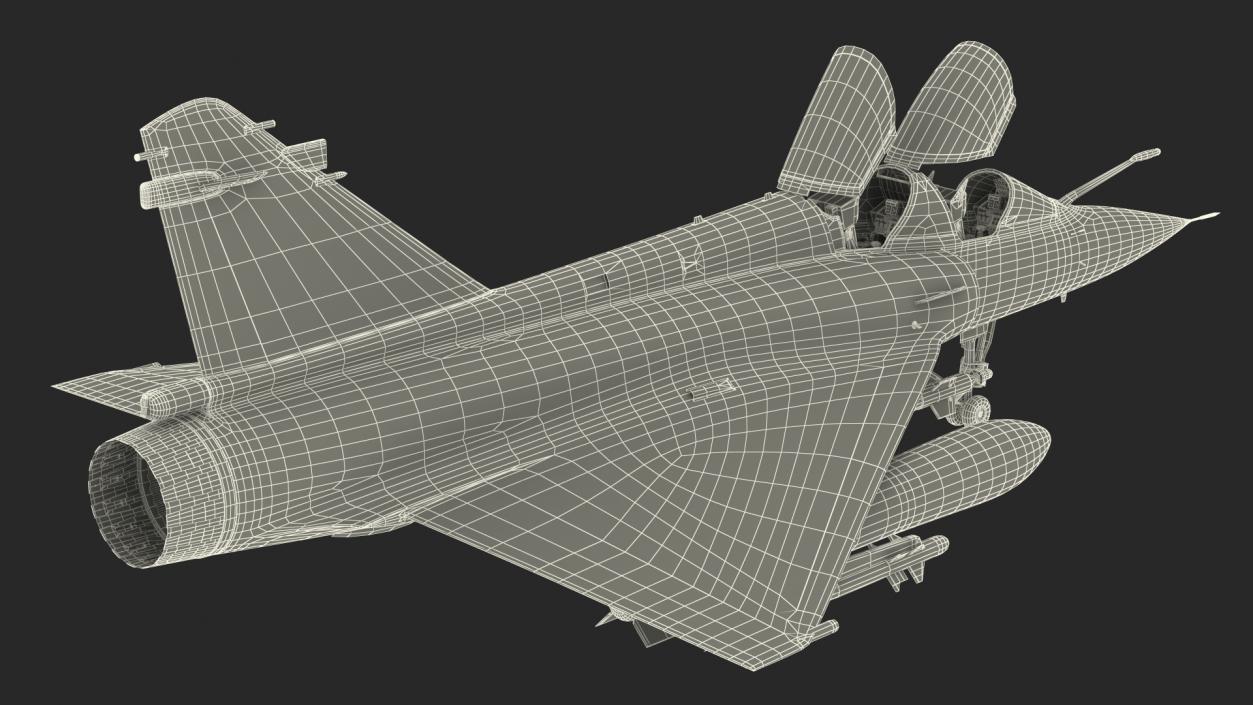 Dassault Mirage 2000N Tactical Bomber with Armament Camouflage 3D