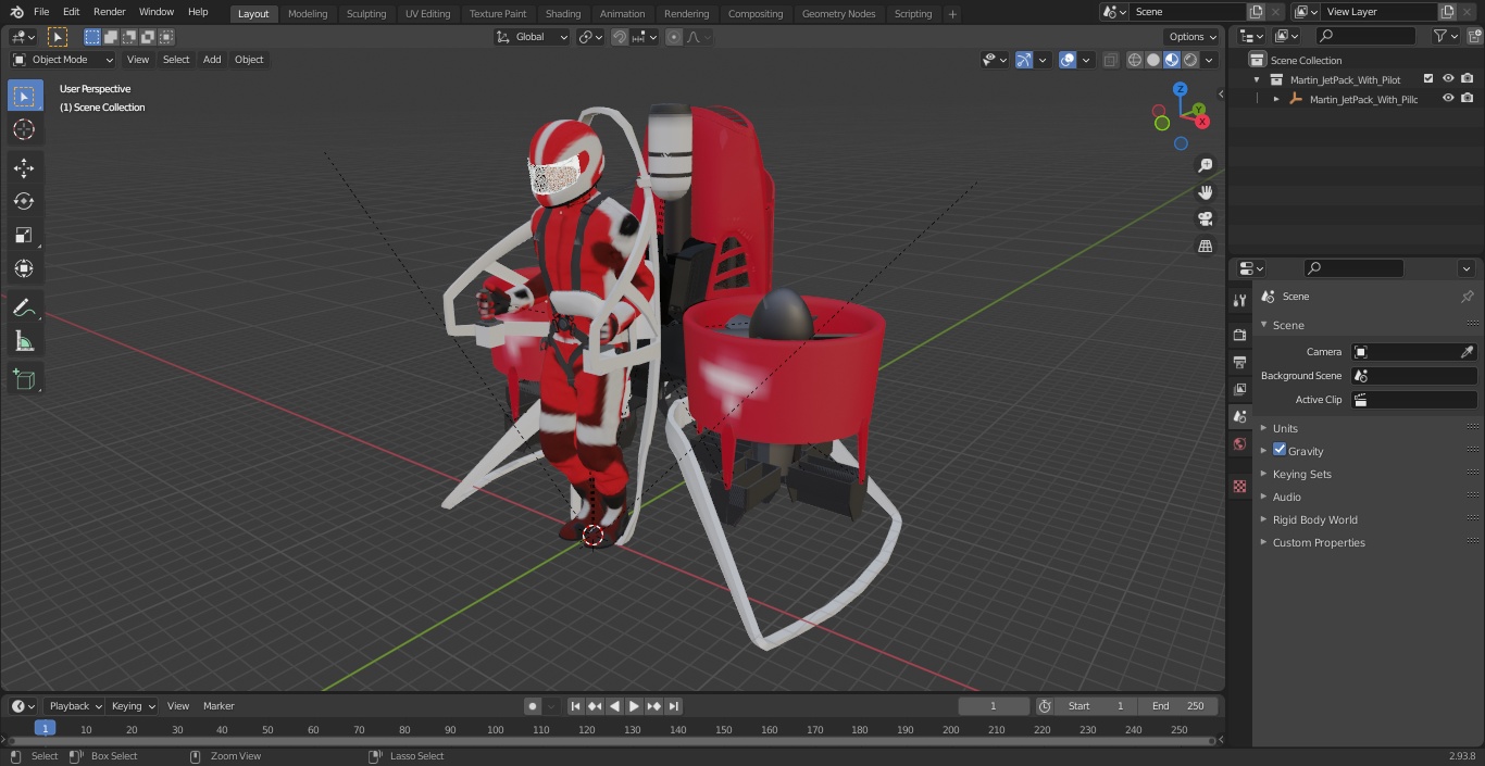 3D model Martin JetPack With Pilot