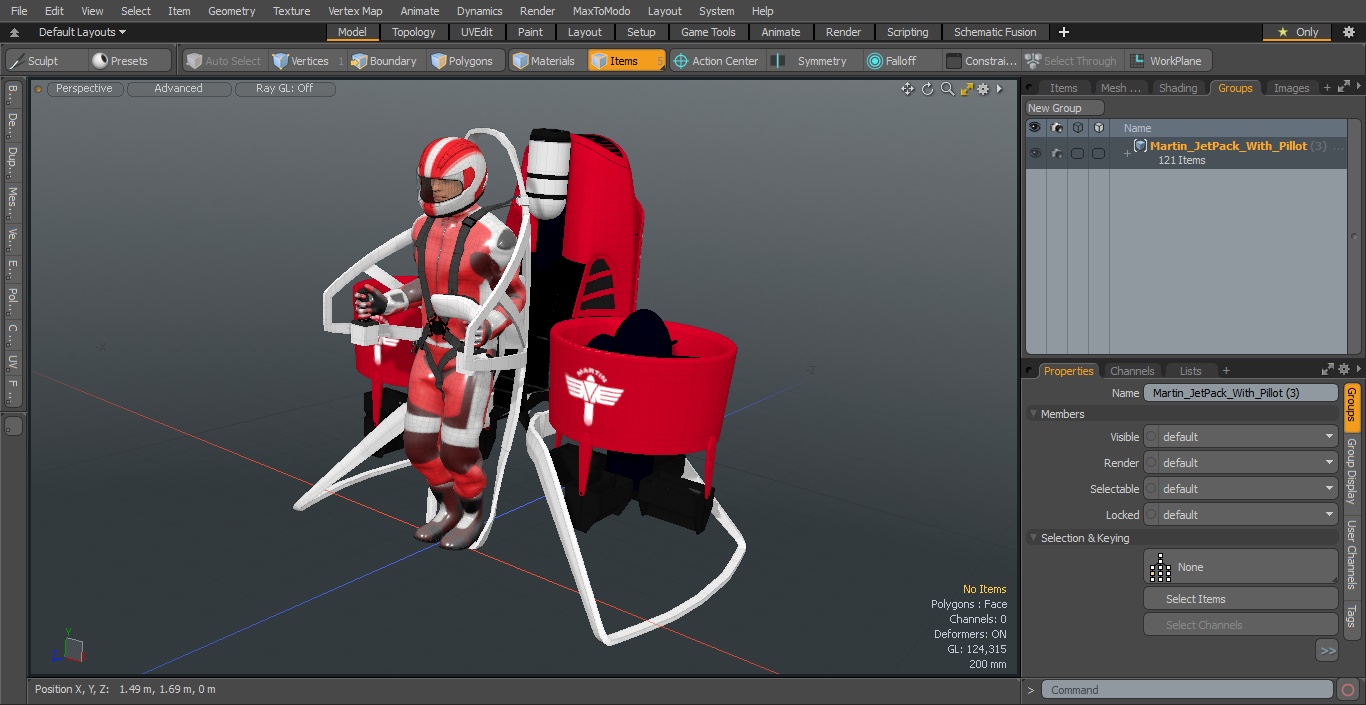 3D model Martin JetPack With Pilot