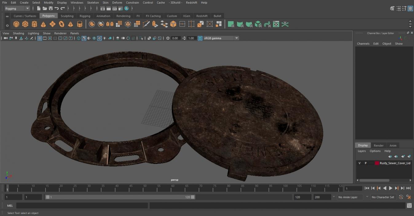 3D Rusty Sewer Cover Lid