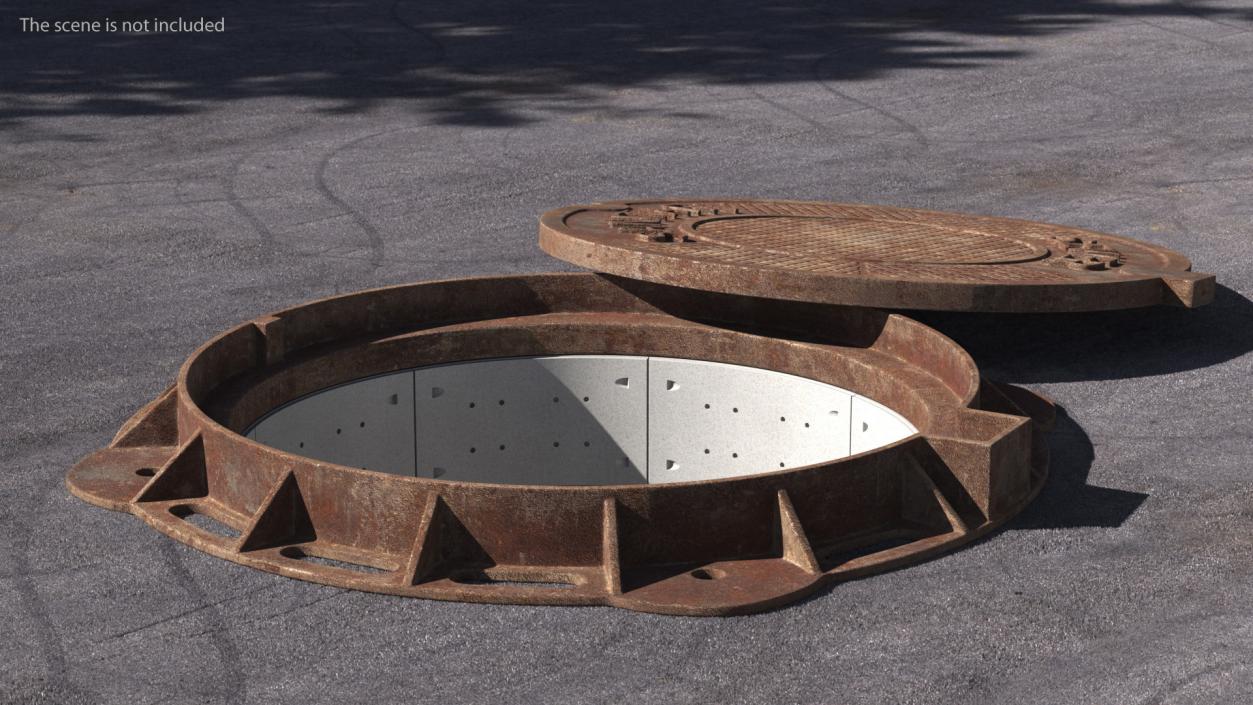 3D Rusty Sewer Cover Lid