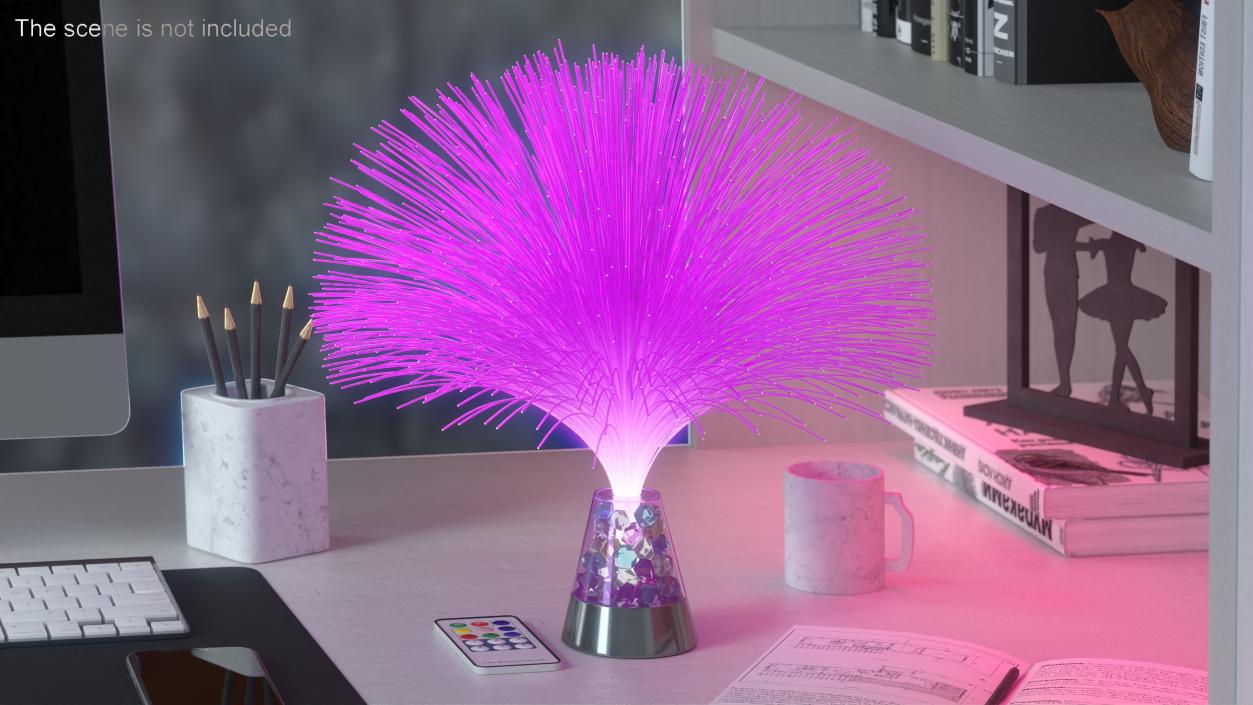 3D model Table LED Lamp Fiber Optic with Remote Violet