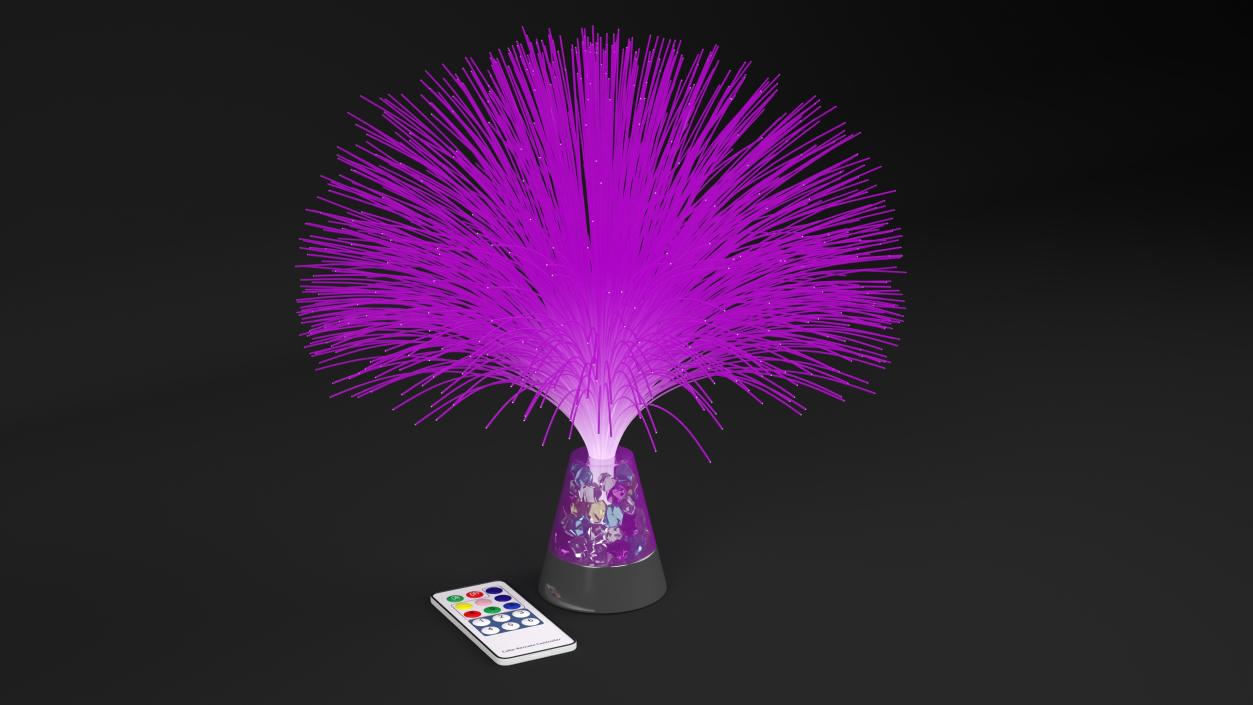 3D model Table LED Lamp Fiber Optic with Remote Violet