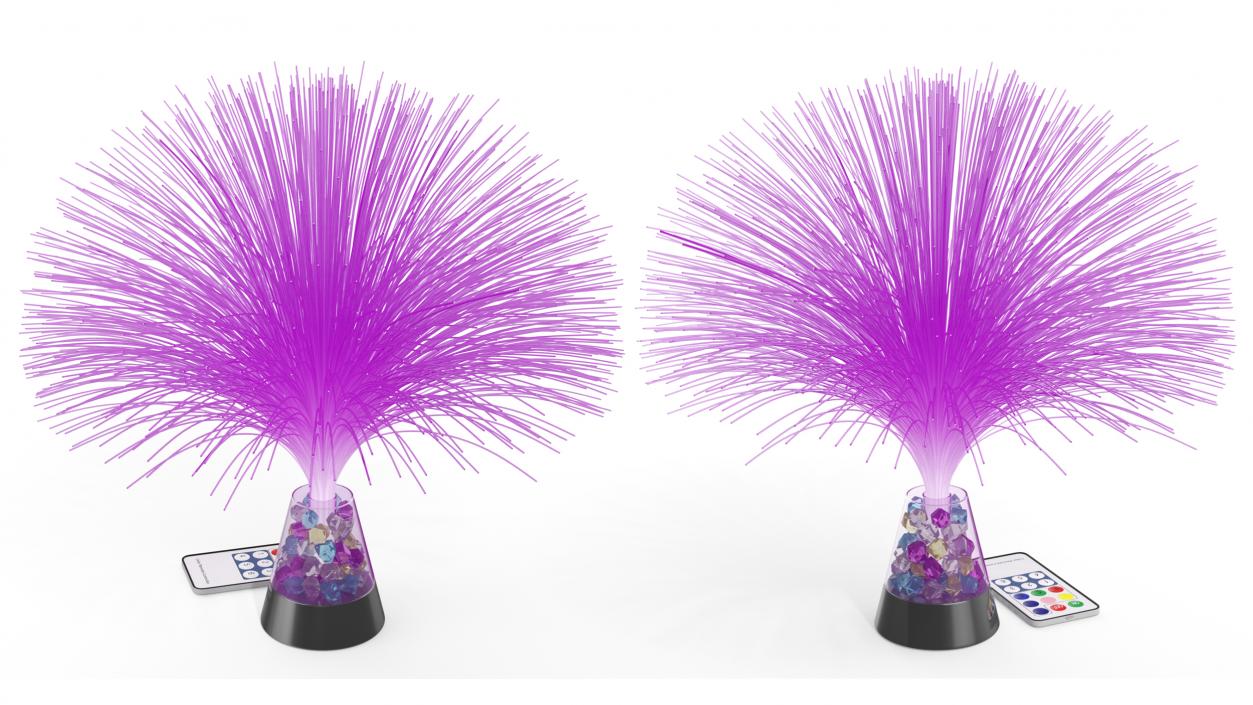 3D model Table LED Lamp Fiber Optic with Remote Violet