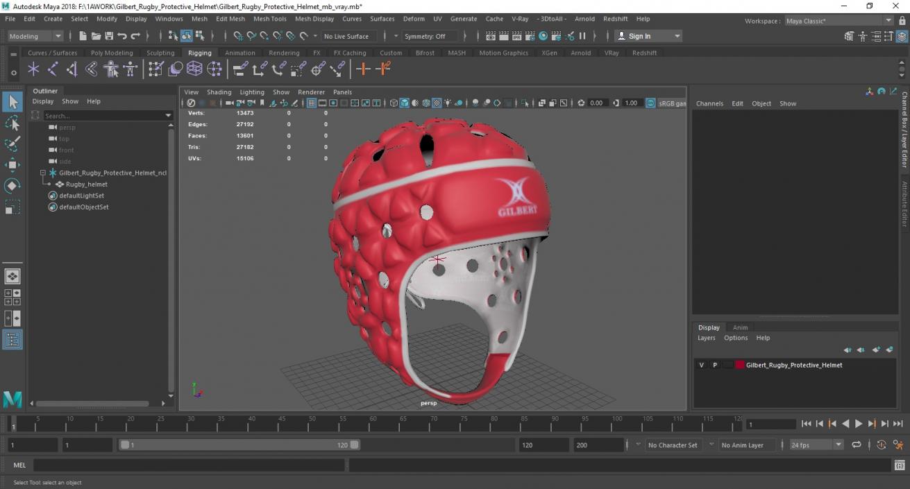 3D Gilbert Rugby Protective Helmet